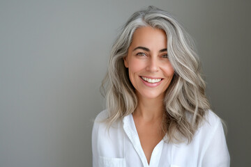 Fototapeta premium Smiling Woman with Gray Hair