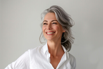 Fototapeta premium Smiling Woman with Gray Hair