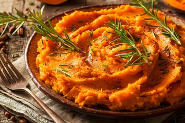 sweet potatoes mashed on a plate
