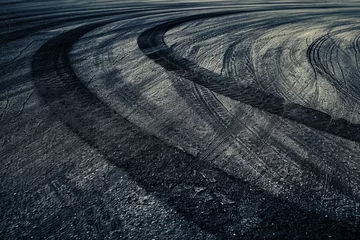  Tire skid marks on race track concept of automotive texture © VolumeThings