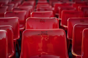 Obraz premium Vacant plastic seats in a stadium