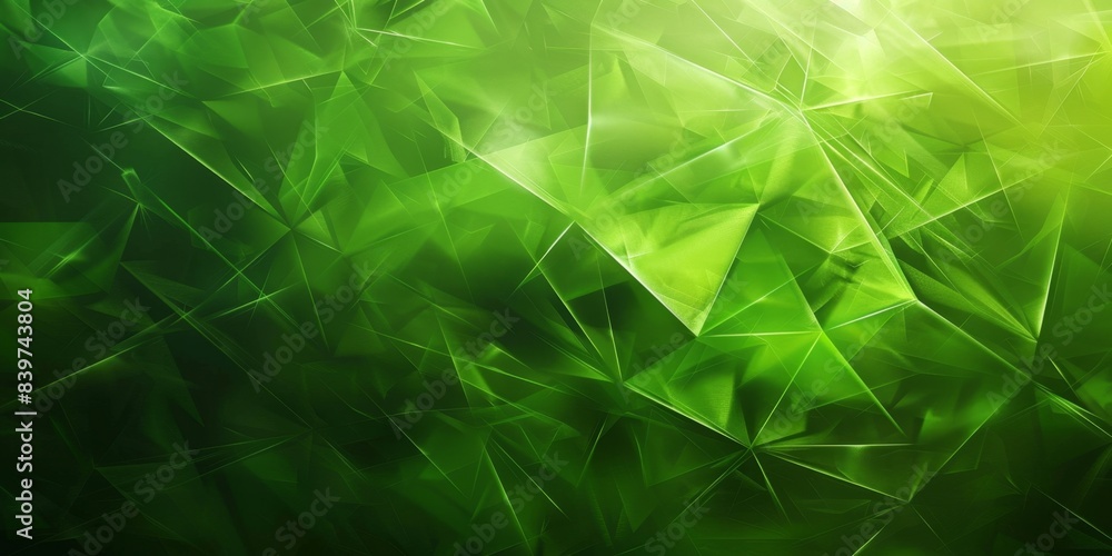 Poster abstract green light background with polygon shapes