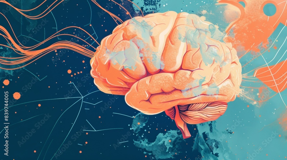 Poster an illustration of a brain with a hotline symbol overlaid symbolizing the merging of practical infor
