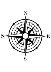 Naklejka premium Nautical Compass | Geographical Position | Navigating Equipment | Exploration | Outdoor Adventure | Navigation | Direction Device | Original Illustration | Vector and Clipart | Cutfile and Stencil
