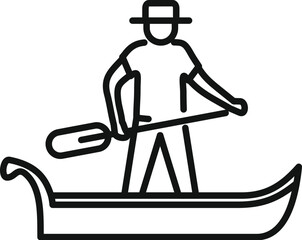 Gondolier navigating a gondola through water, providing a unique and traditional mode of transport