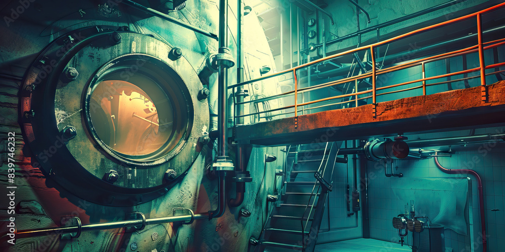 Aufkleber secret laboratory complex: a complex network of tunnels and chambers, designed as a secret laborator