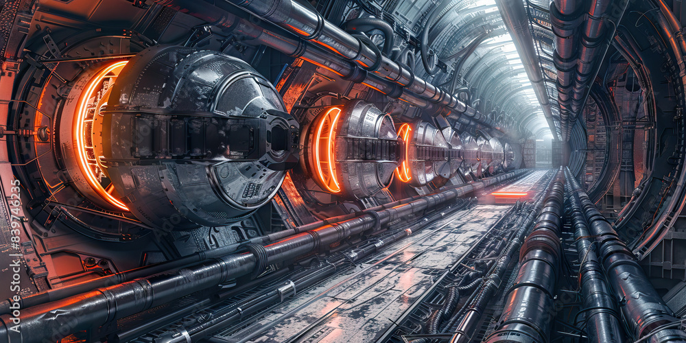 Poster secret laboratory complex: a complex network of tunnels and chambers, designed as a secret laborator