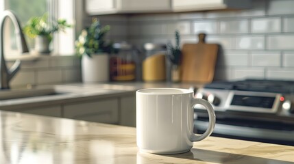 Ceramic Coffee Mug on Kitchen Counter Display