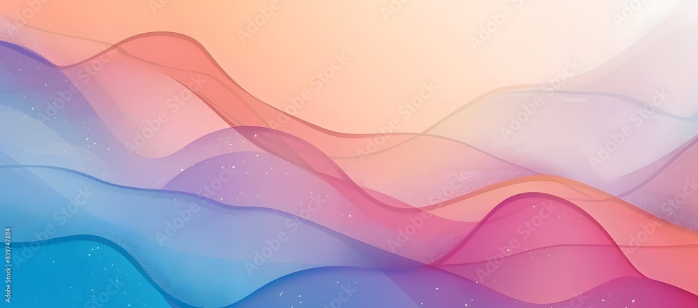 Canvas Prints abstract art background in pink, blue, and peach with gentle flowing lines and subtle sparkles