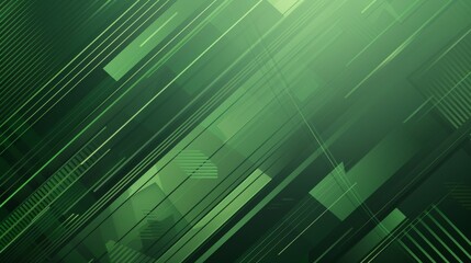 Obraz premium Abstract green background. Minimalist style cover template with vibrant perspective 3d geometric shapes collection. Ideal design for social media, cover, banner, flyer.