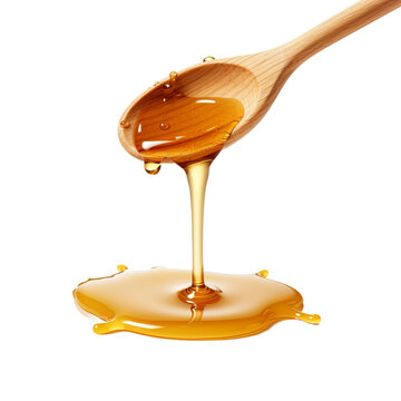 honey dripping from a wooden spoon