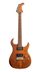 Obraz premium A guitar with a brown finish and a black strap
