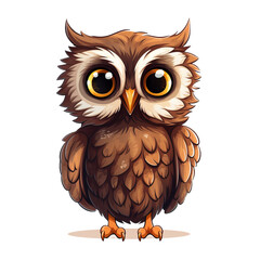 owl on white background