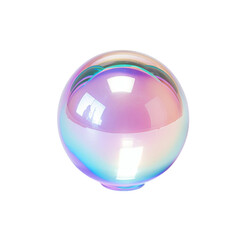iridescent peal crystal ball on an isolated white background