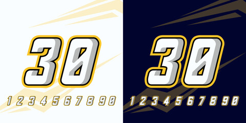 number 30 racing and automotive for, racing, sports jersey with racing effects