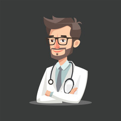 Fototapeta premium Doctor Flat Vector Icon