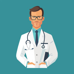 Fototapeta premium Doctor Flat Vector Icon