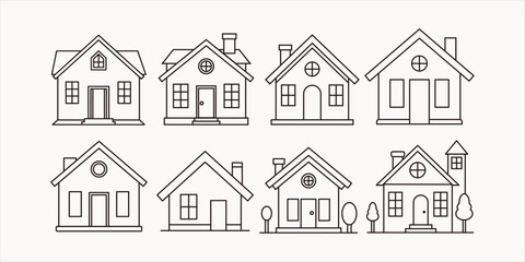 Collection of Minimalist House Design Vectors