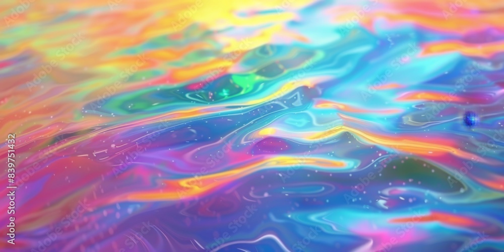 Aufkleber Colorful Abstract Wave Patterns on a Smooth Surface