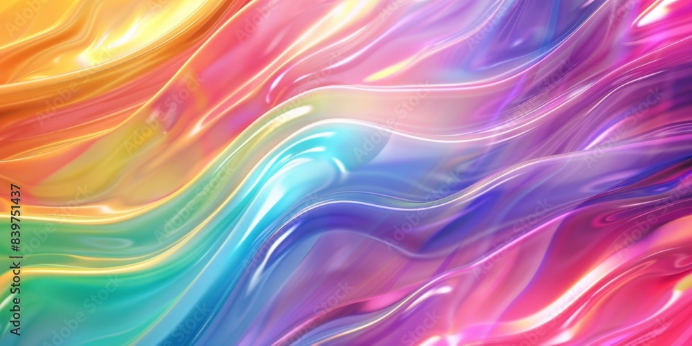 Aufkleber Abstract Colorful Wave Pattern Background With Smooth Undulating Lines