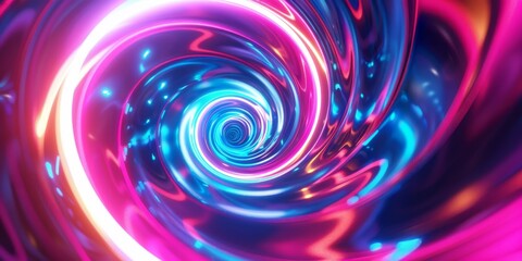 Holographic Vortex With Vibrant Neon Lights