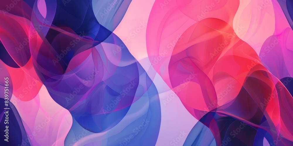 Poster Abstract Colorful Shapes Overlapping in a Digital Artwork