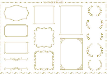 ビンテージ　エレガント　クラシック　アンティーク　オーナメント　ヴィンテージフレームのセット	
