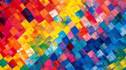 Vibrant Geometric Pattern with Rainbow Colors