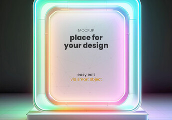 Colorful futuristic billboard advertising mockup 03 Generative Ai