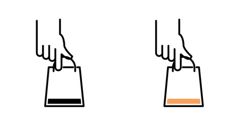 Shopping icon. Online shopping. Black icon. Discount icon. Shopping logo. Silhouette icon.