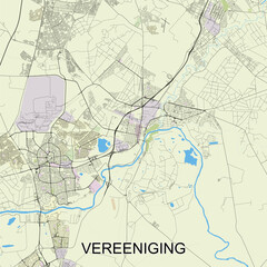 Vereeniging, South Africa map poster art

