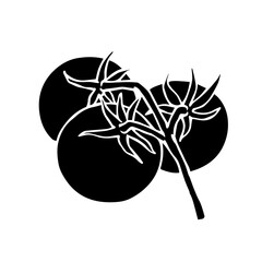 Silhouette,doodle vegetables tomato.Vector graphics.