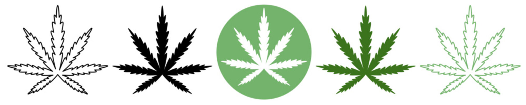 Marijuana Leaf | Weed | Cannabis | Weed Leaves Bundle | Vector Illustrations