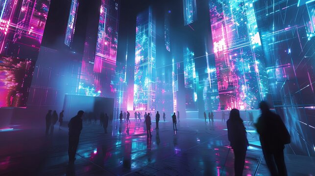 Immersive Projection Art Transform ordinary spaces into immersive environments with projection art that creates stunning visuals and graphics that transport the audience to new rea