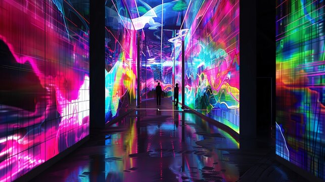 Immersive Projection Art Transform ordinary spaces into immersive environments with projection art that creates stunning visuals and graphics that transport the audience to new rea