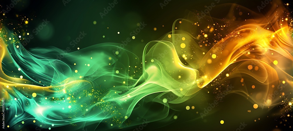 Poster an abstract visualization of fractal waves on a black backdrop