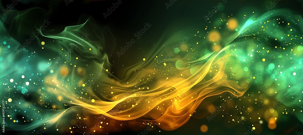 Poster an abstract visualization of fractal waves on a black backdrop