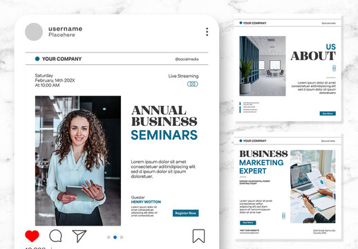 Blue And White Swiss Style Instagram Post