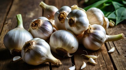 garlic on the table