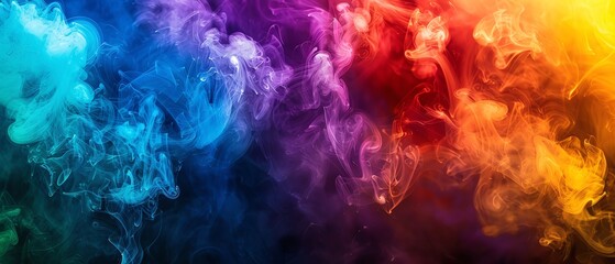 Obraz premium LGBTQIA pride symbols bursting forth from rainbow smoke, symbolizing resilience, strength, and unity in the LGBTQ community