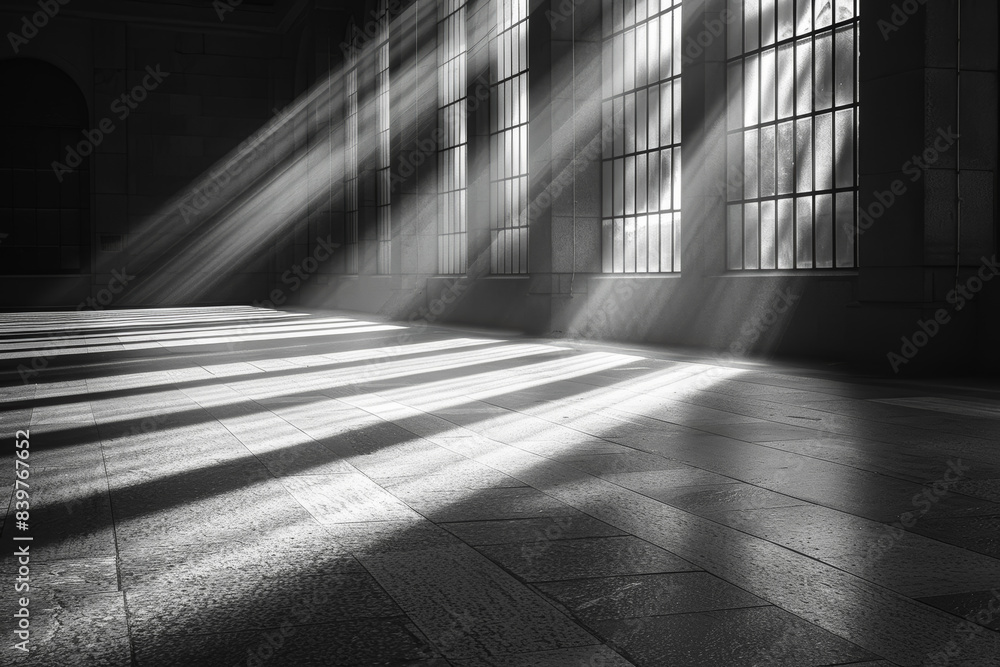 Poster a shadow shifting shapes with the movement of light. concept of perception and change. generative ai