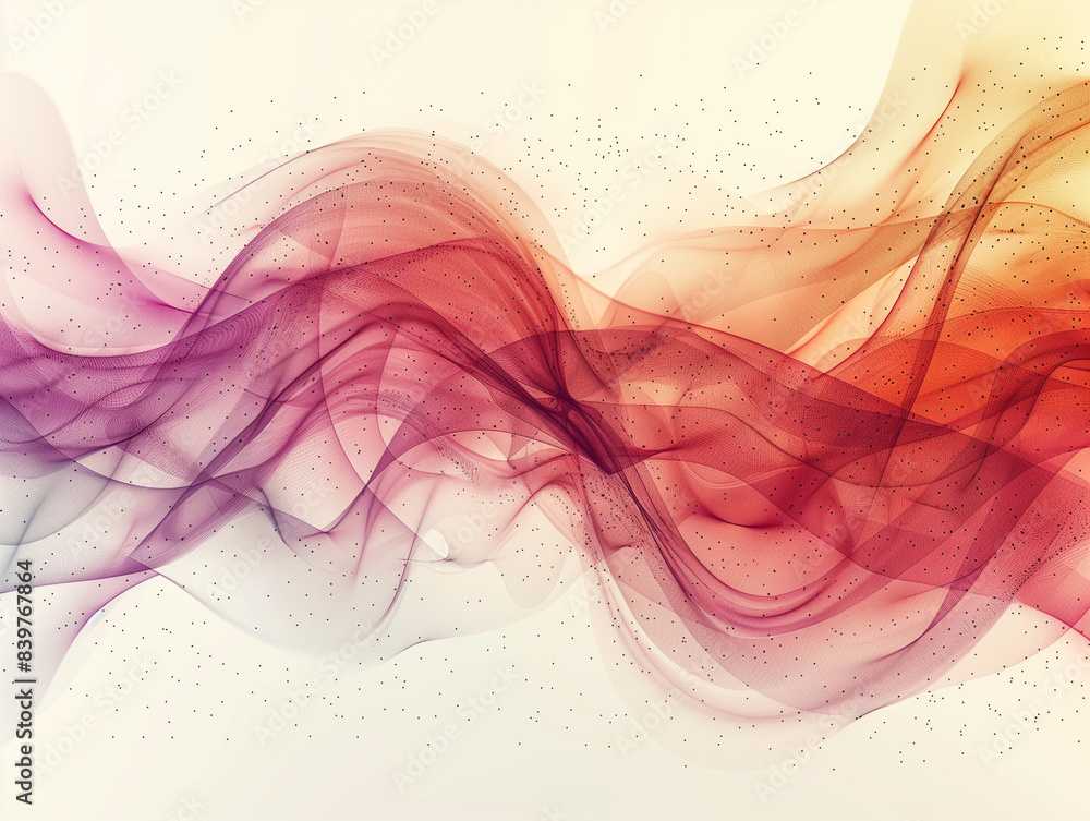 Poster wave of musical sounds. abstract background with interweaving of dots and lines