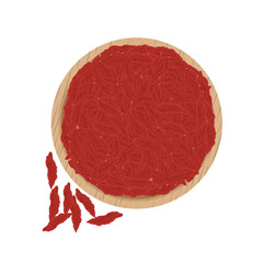 Vector illustration logo Clip art Top view dried goji berries