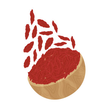 Vector illustration logo Clip art levitation dried goji berries