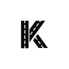 Letter K Road logo icon vector template