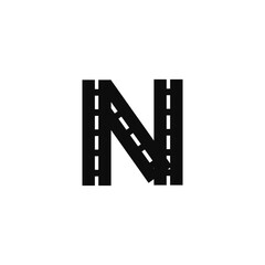 Letter N Road logo icon vector template