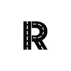 Letter R Road logo icon vector template