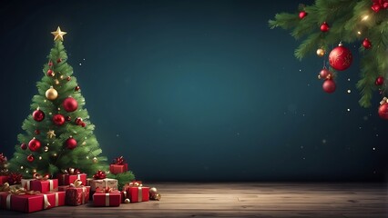 christmas background with snow and village