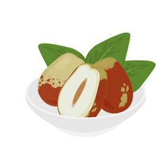 Vector illustration logo Clip art fresh jujube or chinese date 