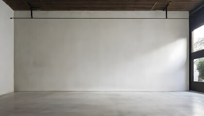 外から明るい光の差し込む真っ白な壁と床の部屋の中イラスト